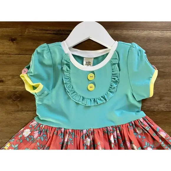 NWT Wildflowers La La Land Elle Belle Ballet Floral Blue Red Yellow Dress 4